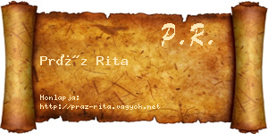 Práz Rita névjegykártya